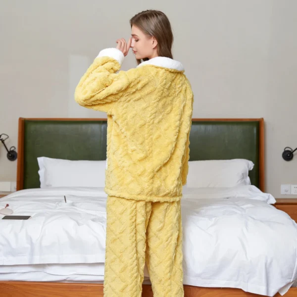Pyjama Pilou Pilou Femme Jaune - Molleton Doux Et Doublure Polaire Intérieure -Monin Sirop Store pyjamapiloupiloupolairejaune