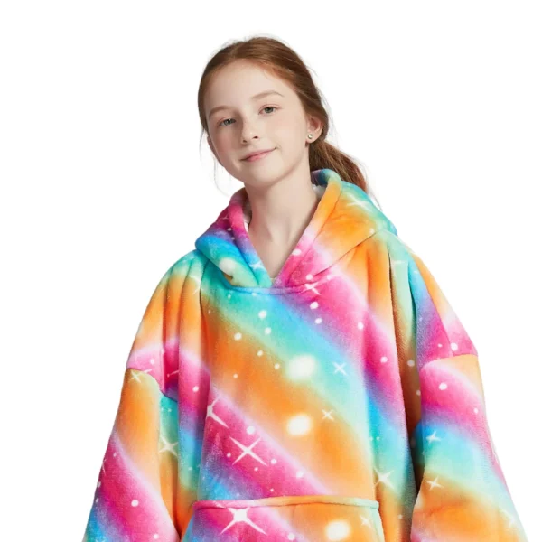 Sweat Plaid Enfant Aurore Boréale - Pull Plaid Polaire à Capuche -Monin Sirop Store sweatacapucheenfantauroreborealeTheOversizedHoodie