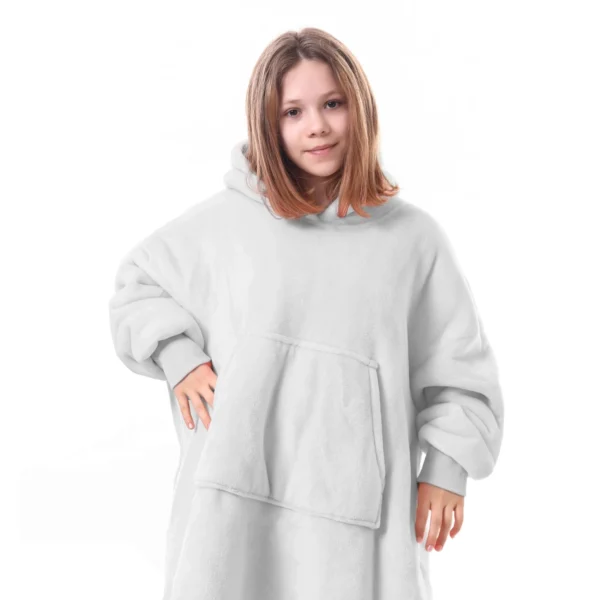 Sweat Plaid Enfant Gris Clair - Pull Plaid Polaire à Capuche -Monin Sirop Store sweatacapucheenfantgrisclairTheOversizedHoodie