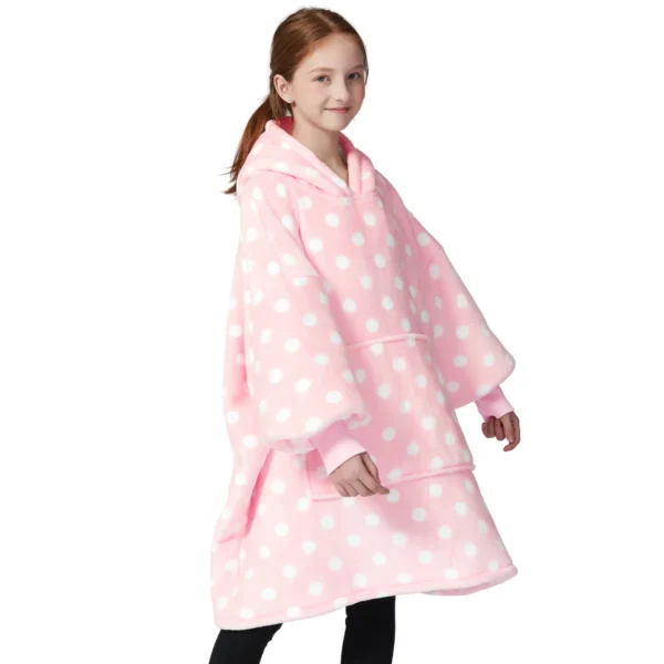 Sweat Plaid Enfant Rose à Pois - Pull Plaid Polaire à Capuche -Monin Sirop Store sweatacapucheenfantroseapoisTheOversizedHoodie