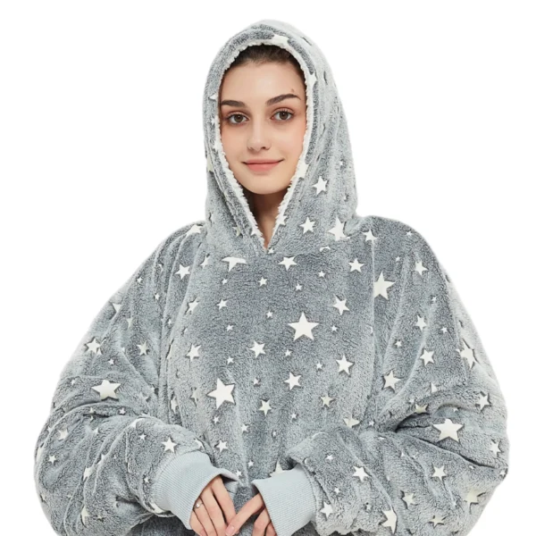 Sweat Plaid Nuit Étoilée - Pull Plaid Polaire Femme Brillant -Monin Sirop Store sweatacapucheetoileslumineuses